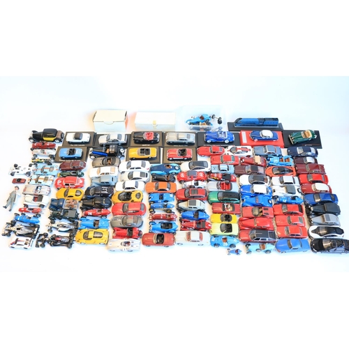 78 - Collection of unboxed but generally high quality 1/43 scale (mostly) diecast model cars, various man... 