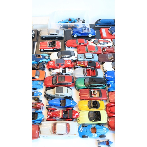 78 - Collection of unboxed but generally high quality 1/43 scale (mostly) diecast model cars, various man... 