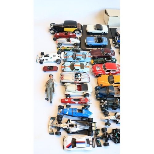 78 - Collection of unboxed but generally high quality 1/43 scale (mostly) diecast model cars, various man... 