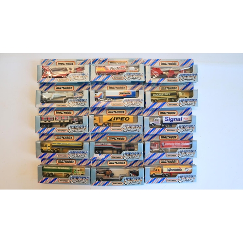 79 - Fifteen boxed diecast Matchbox Convoy truck models, condition generally excellent, some previously d... 