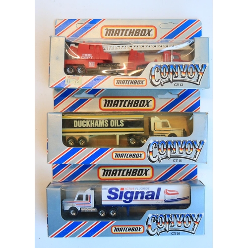 79 - Fifteen boxed diecast Matchbox Convoy truck models, condition generally excellent, some previously d... 