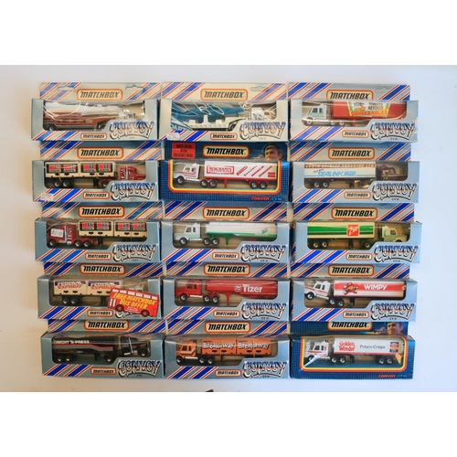 80 - Fifteen boxed diecast Matchbox Convoy truck models, condition generally excellent, some previously d... 