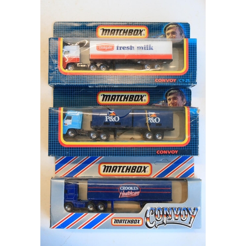 81 - Seventeen boxed diecast Matchbox Convoy truck models (2 in blister packs, 1 with detached packaging)... 