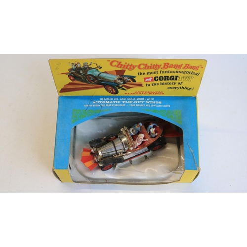 86 - Vintage boxed Corgi Toys 266 Chitty Chitty Bang Bang, model in very good but dirty condition with wo... 