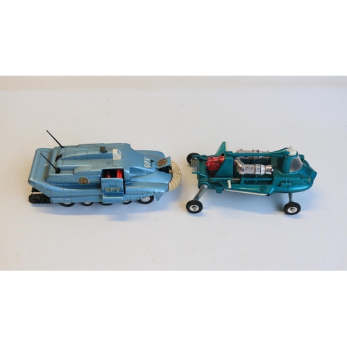 87 - Vintage Dinky Toys 102 Joe 90 Joe's Car and 104 Spectrum Pursuit Vehicle, models in good external co... 