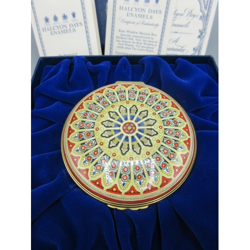 289 - Halcyon Days, 'Rose Window Musical Box', limited edition of 250, with box and certificate, lid desig... 