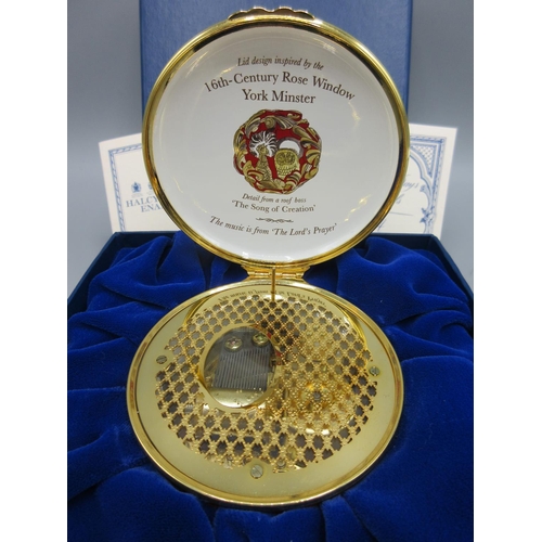 289 - Halcyon Days, 'Rose Window Musical Box', limited edition of 250, with box and certificate, lid desig... 