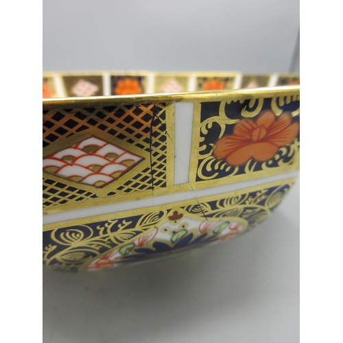 316 - Royal Crown Derby octagonal bowl in the pattern 1128, dated 1919, 19cm, A/F