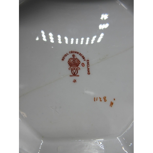 316 - Royal Crown Derby octagonal bowl in the pattern 1128, dated 1919, 19cm, A/F