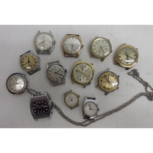 257 - Wristwatch heads Timex (3); Medana; Splendid; Rotary; Junghans; Wottim; Cinderella; Paragon and Seko... 