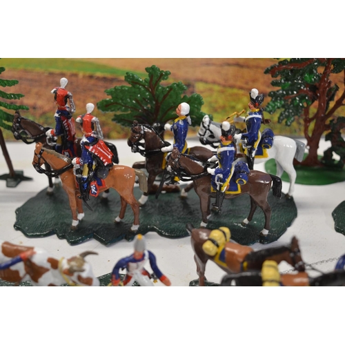 339 - Large collection of very well home painted Heyde Prussian camp scenes and individual metal soldier f... 