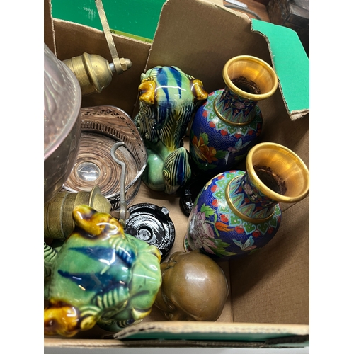 397 - Various collectables incl. silver plate, Chinese cloisonne vases, bottle coasters, Aitchison monocul... 