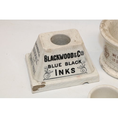 403 - Blackwood & Co's Standard Inks advertising inkwell, Hovenden's Shaving Soap advertising shaving brus... 