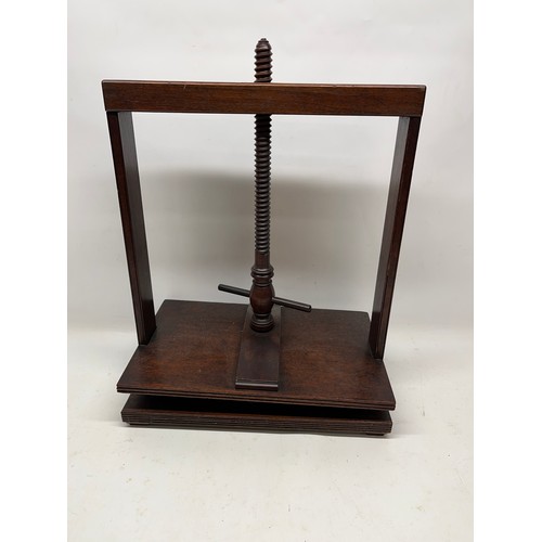 632 - Mahogany book press, H57cm