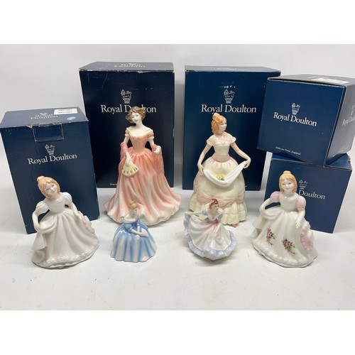 284 - Collection of Royal Doulton, incl. 'Ruth', HN4099, H22cm; 'Nicole', HN3421, with box, H19.5cm; 'Aman... 