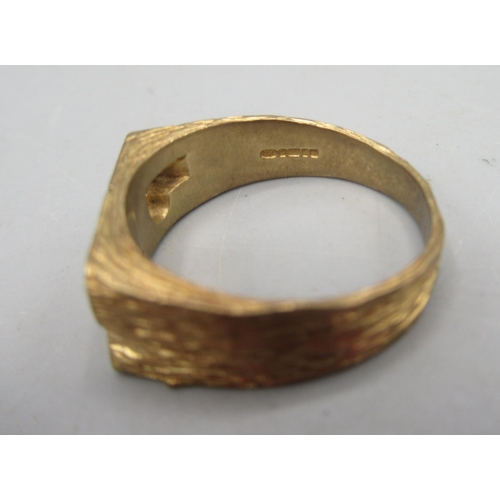 378 - 9ct yellow gold ring with JR initials, stamped 375, size S, 4.93g