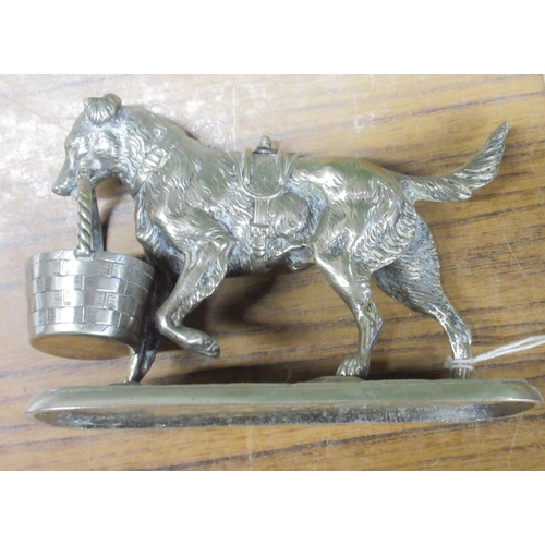 503 - Late 19th century silver plated table cruet modelled as a gun dog carrying a basket in his mouth, on... 