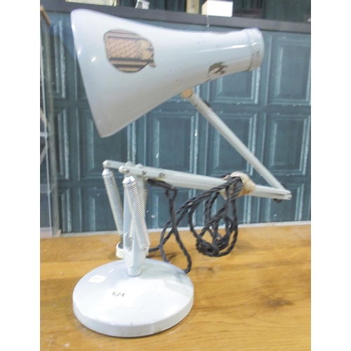 624 - Anglepoise model 75 grey desk lamp, on circular base