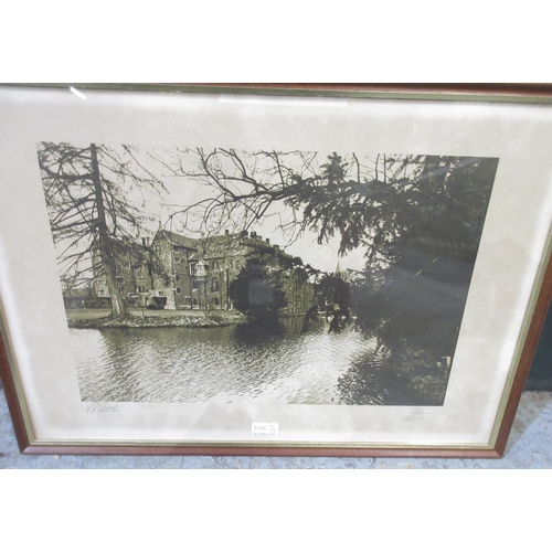 626 - V R kettle (Contemporary); Castle Howard and two other ltd.ed. monochrome prints, signed in pencil, ... 