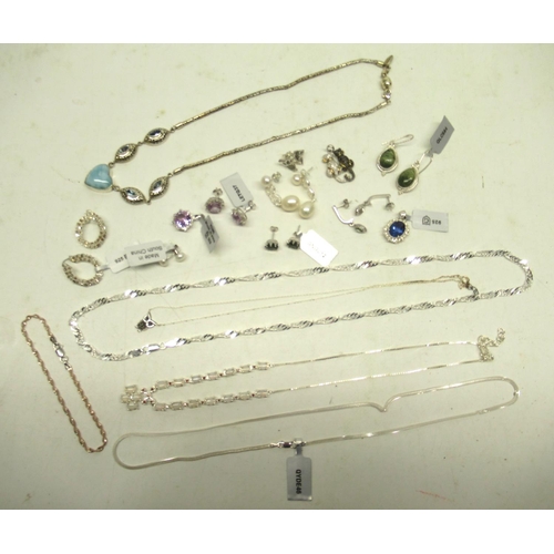 162 - Collection of mostly Gemporia silver jewellery including a pale purple stone pendant and matching ea... 