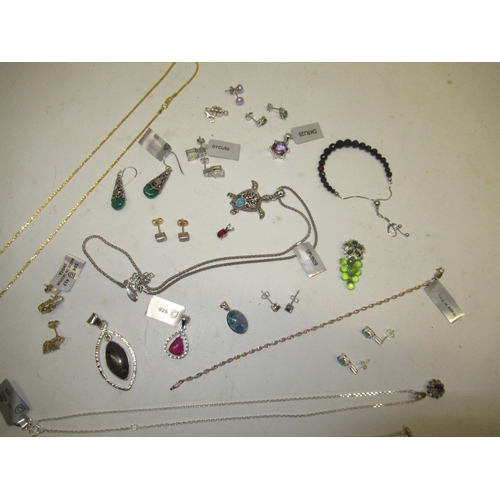 163 - Collection of mostly Gemporia silver jewellery including a ruby pendant, a silver turtle pendant set... 