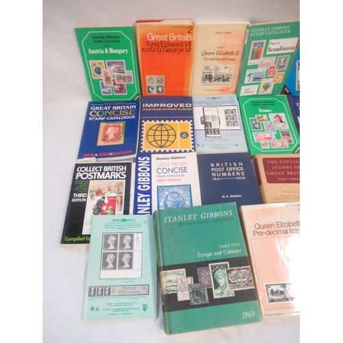 791 - Mixed collection of Stamp and Postmark related reference books and catalogues to inc. 1 empty stamp ... 