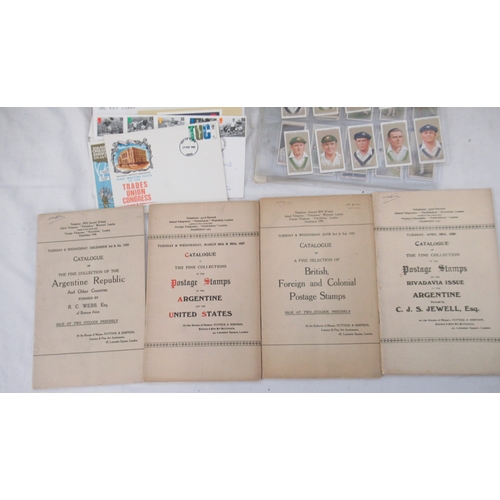 793 - 2 folders cont. c20th Australian stamps, small collection of loose FDCs', some cigarette cards & 4 S... 