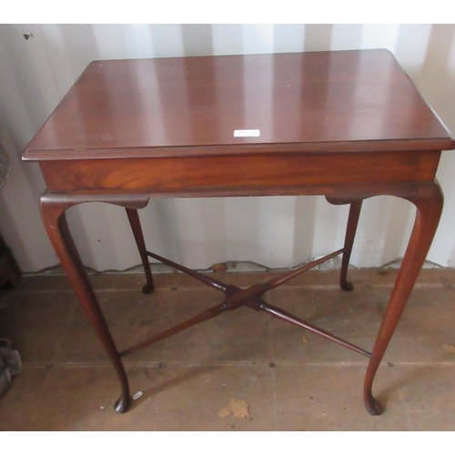 541 - Edwardian mahogany shaped top occasional table with shaped carved frieze, and a similar rectangular ... 