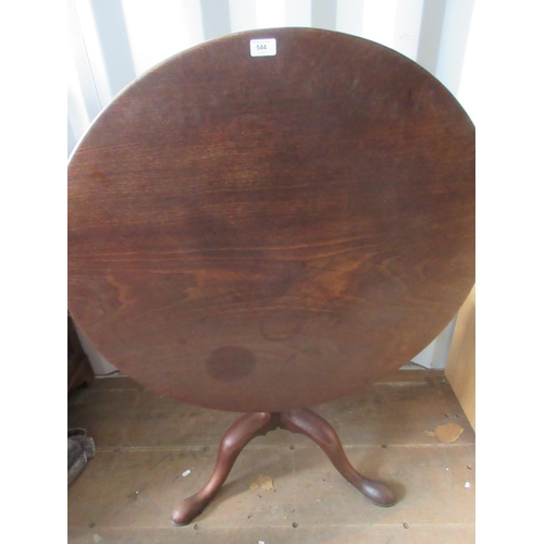 544 - Geo.111 mahogany tripod table, circular birdcage tilt top on vase turned column with cabriole legs, ... 