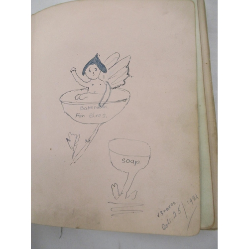 807 - 1891 Album cont. handwritten poetry, drawings, etc., c20th album with date 26th October 1920 written... 