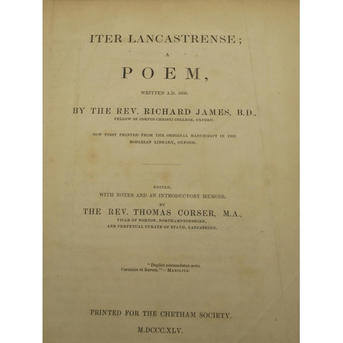 818 - James (Rev. Richard) Iter Lancastrense A Poem Written A.D. 1636, Edited with Notes and an Introducto... 