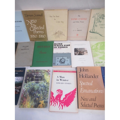 832 - Collection of Signed poetry books by Tony Flynn, Anne Stevenson, Peter Robinson, Louis Simpson, etc.... 