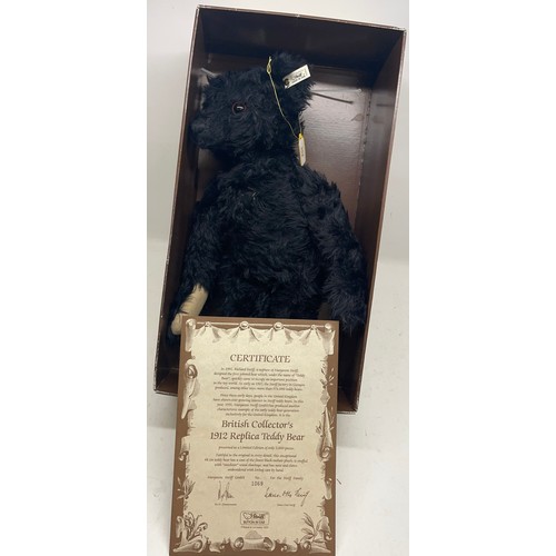 352 - Steiff limited edition, British Collectors 1912 replica teddy bear, with certificate