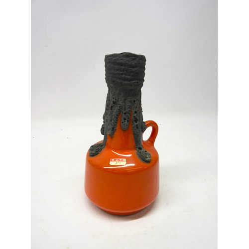 1152 - Roth Keramik lava vase with single handle in orange and volcanic glaze, H20cm; Roth Keramik lava vas... 