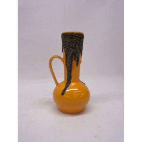 1152 - Roth Keramik lava vase with single handle in orange and volcanic glaze, H20cm; Roth Keramik lava vas... 