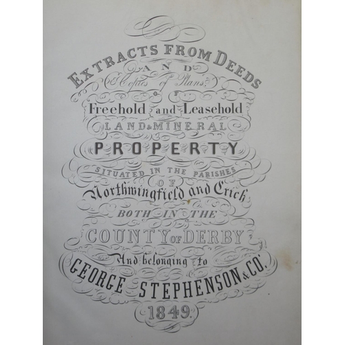 1370 - George Stephenson & Co. - Extracts from Deed and Copies of Plans of Freehold and Leasehold Land & Mi... 