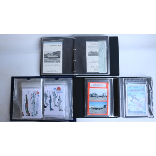 385 - Extensive mixed collection of 1/72 scale model aircraft decals, mostly Canadian and US themed in 3x ... 