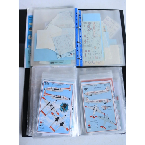 386 - Extensive mixed collection of 1/72 scale model aircraft decals to include Canadian, US, RNZAF, Irish... 