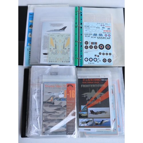 386 - Extensive mixed collection of 1/72 scale model aircraft decals to include Canadian, US, RNZAF, Irish... 