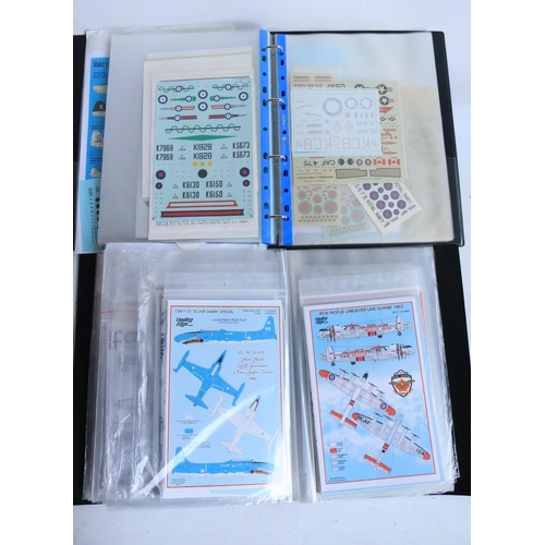 386 - Extensive mixed collection of 1/72 scale model aircraft decals to include Canadian, US, RNZAF, Irish... 