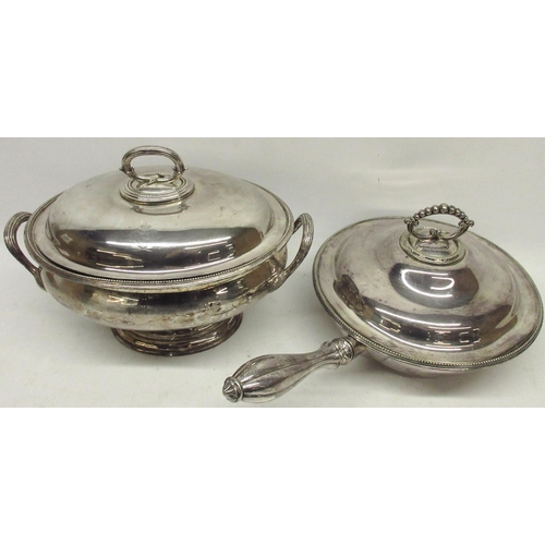 1237 - Walker & Hall silver plate serving dish with internal divider one section pierced, and a conforming ... 