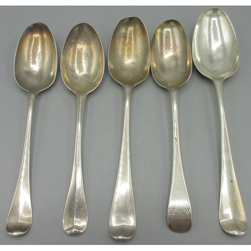 George II silver monogrammed spoon with hanover finial by Marmaduke ...