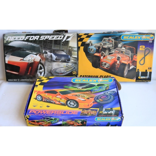 72 - Three 1/32 scale Scalextric sets to include C1239 Need For Speed with good condition Nissan 350Z and... 