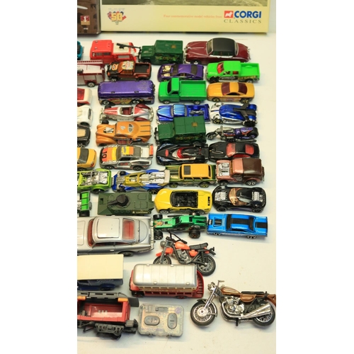 94 - Collection of boxed and unboxed diecast model vehicles from Hot Wheels, Matchbox, Corgi, Majorette (... 