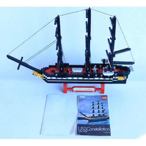 427 - Vintage Lego 398 USS Constellation US sailing ship model, complete and with original instructions an... 