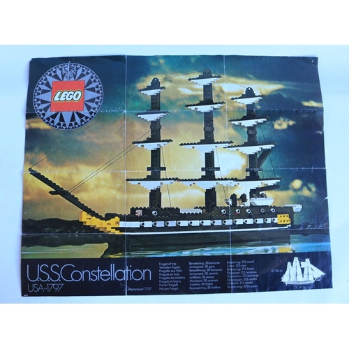 427 - Vintage Lego 398 USS Constellation US sailing ship model, complete and with original instructions an... 