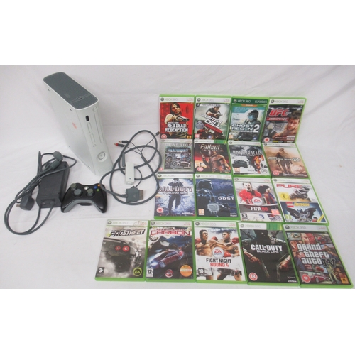 597 - Xbox 360 console with 1 controller and 17 Xbox 360 games

Shipping £38.00 plus vat (UK Only)