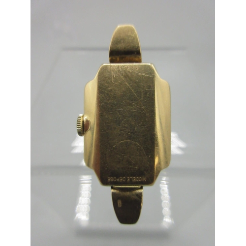 1041 - Rolex ladies 18ct gold wristwatch, traces of signed silvered dial with Roman and baton indices, sign... 