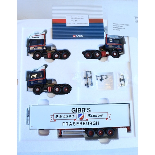 96 - Corgi 1/50 scale diecast limited edition CC99125 Gibbs Of Fraserburgh 'End Of The Road' 3 tractor un... 