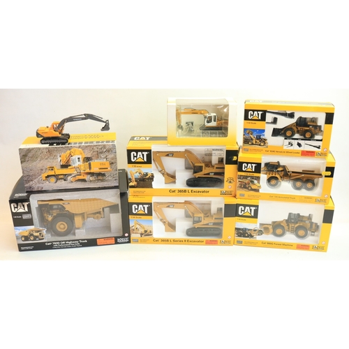 99 - Collection of 1/50 scale diecast plant machinery models from Norscott to include 2x CAT 365 B L Exca... 